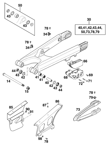 Výkres: 0490 KYVNÁ VIDLICE (SWINGARM)