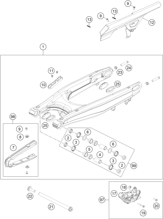 Výkres: 0490 KYVNÁ VIDLICE (SWINGARM)