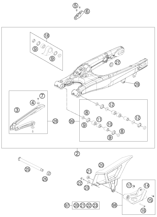 Výkres: 0490 KYVNÁ VIDLICE (SWINGARM)