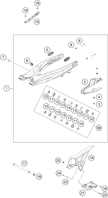 Výkres: 0490 KYVNÁ VIDLICE (SWINGARM)