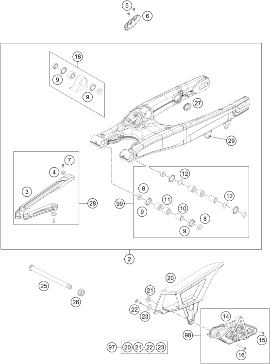 Výkres: 0490 KYVNÁ VIDLICE (SWINGARM)