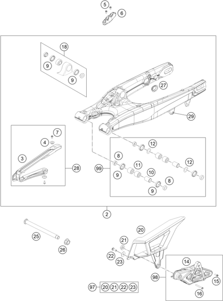 Výkres: 0490 KYVNÁ VIDLICE (SWINGARM)