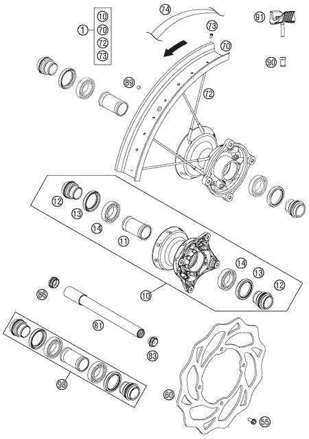 Výkres: 0910 PŘEDNÍ KOLO