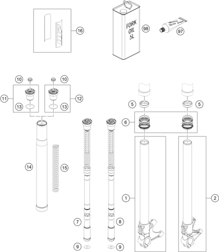 Výkres: 0130 PŘEDNÍ VIDLICE ROZLOŽENÁ