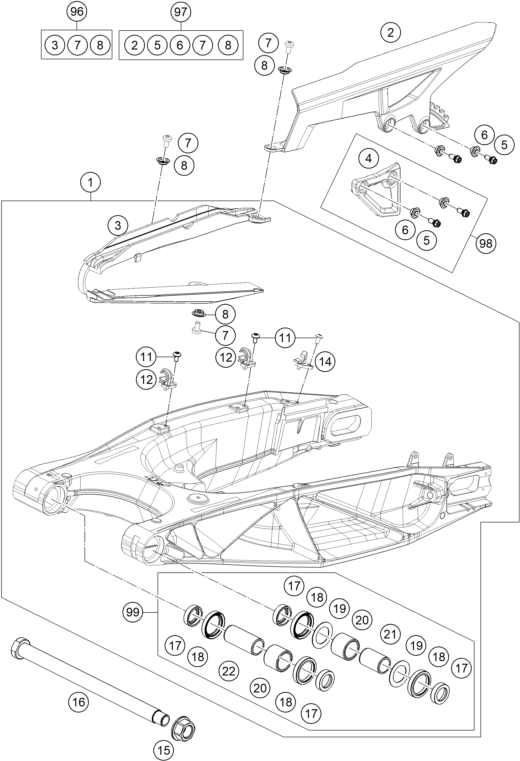 Výkres: 0490 KYVNÁ VIDLICE (SWINGARM)