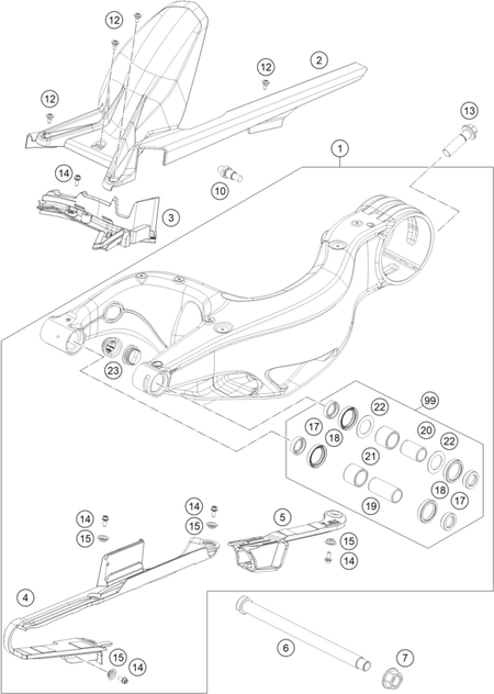 Výkres: 0490 KYVNÁ VIDLICE (SWINGARM)