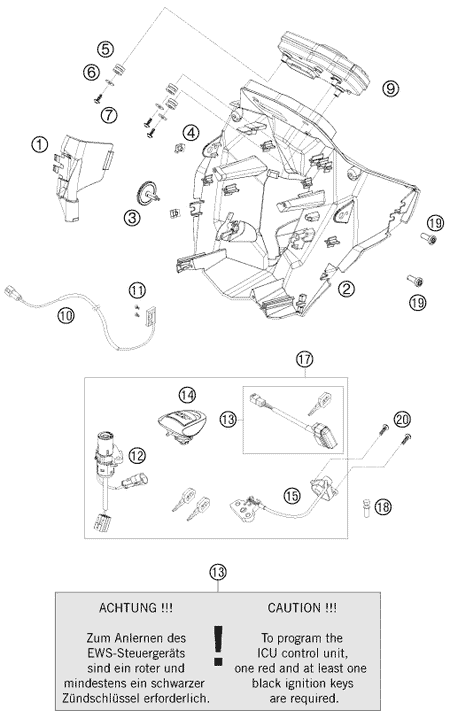 Výkres: 1430 PŘÍSTROJE / ZÁMKOVÝ SYSTÉM
