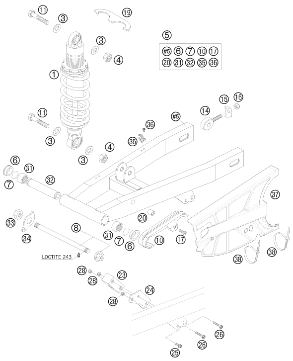 Výkres: 0490 KYVNÁ VIDLICE (SWINGARM)