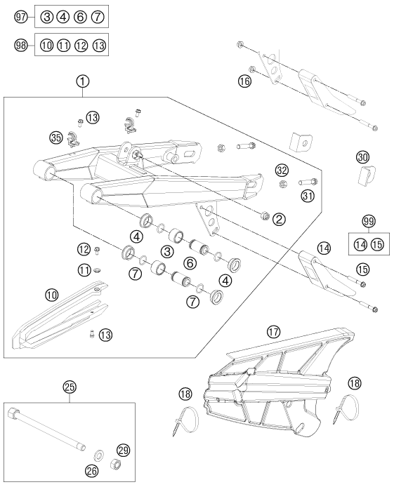 Výkres: 0490 KYVNÁ VIDLICE (SWINGARM)
