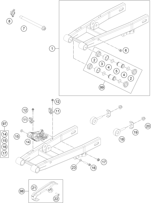 Výkres: 0490 KYVNÁ VIDLICE (SWINGARM)