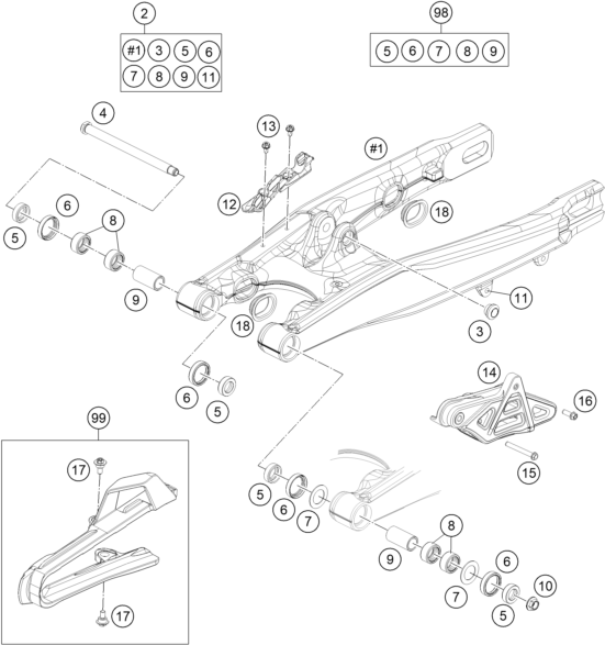 Výkres: 0490 KYVNÁ VIDLICE (SWINGARM)