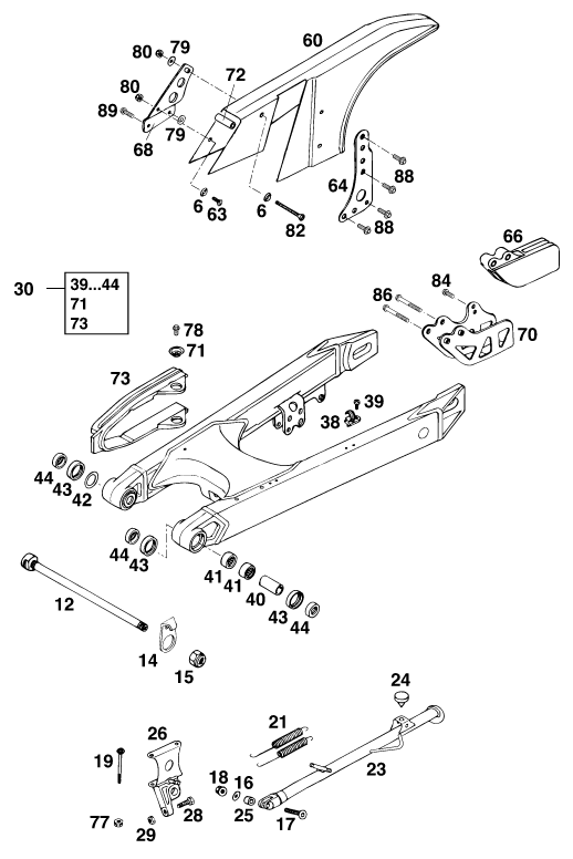 Výkres: 0490 KYVNÁ VIDLICE (SWINGARM)