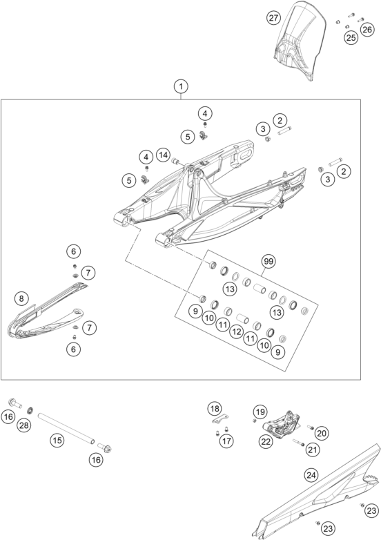 Výkres: 0490 KYVNÁ VIDLICE (SWINGARM)
