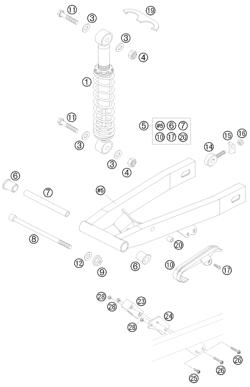 Výkres: 0490 KYVNÁ VIDLICE (SWINGARM)