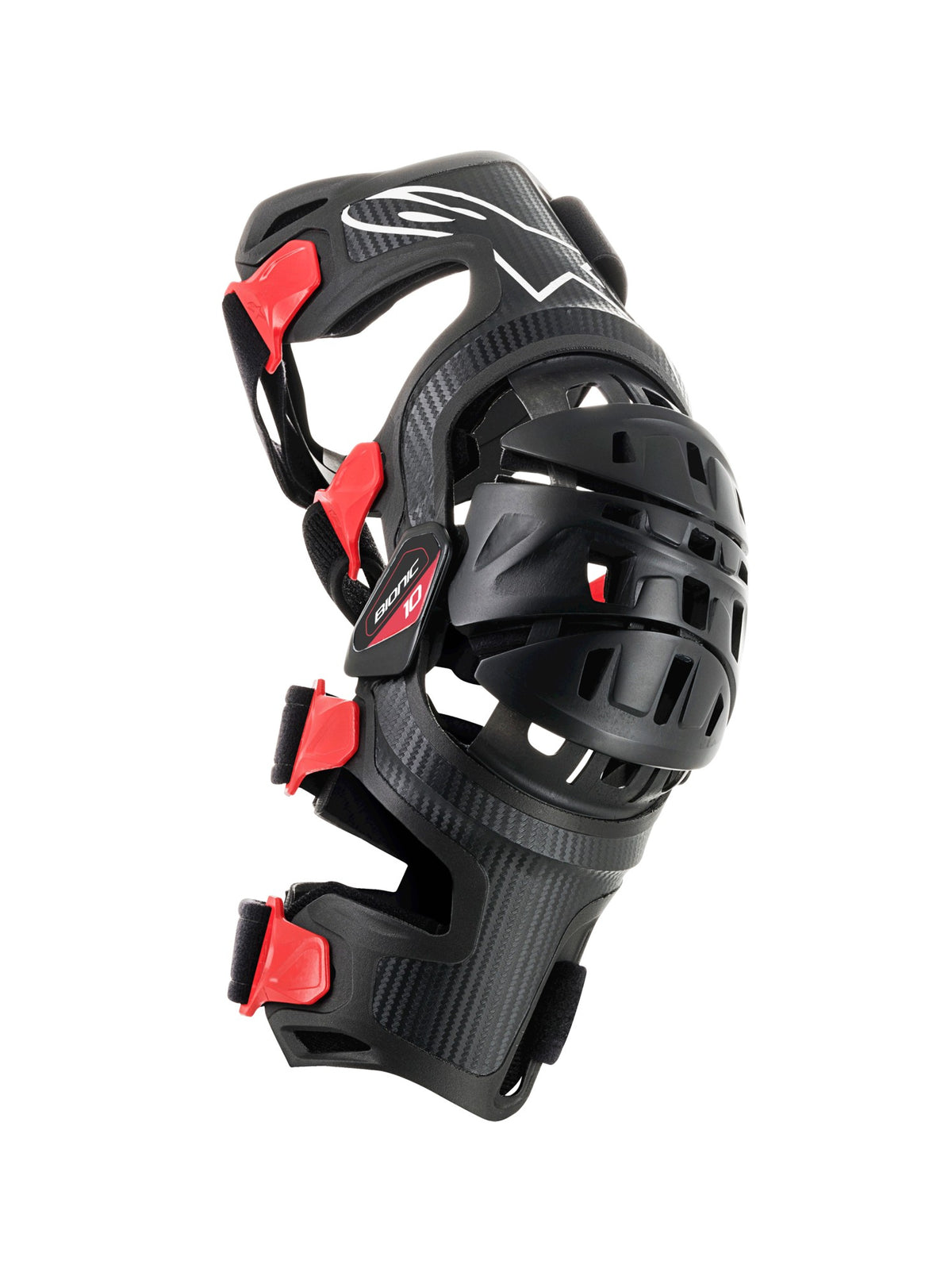 Kolenní ortézy Alpinestars BIONIC-10 Carbon černá/červená, levé koleno