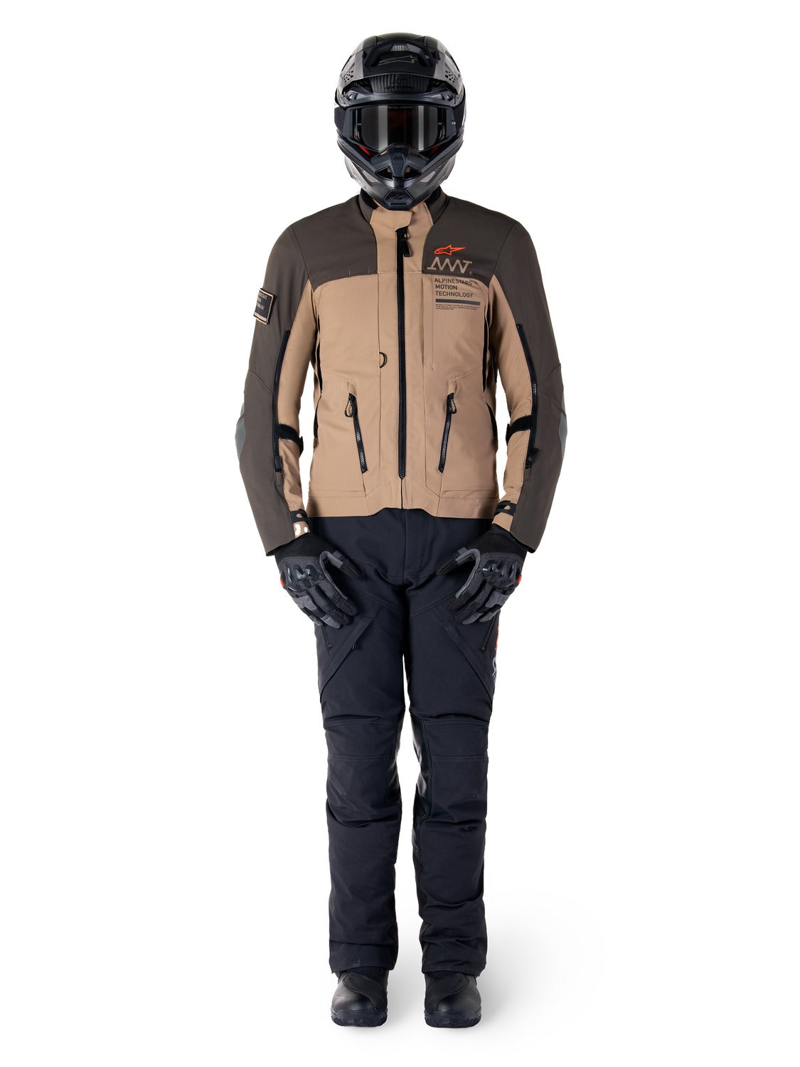 Bunda Alpinestars AMT-8 Stretch Drystar XF tmavě hnědá/tmavá khaki