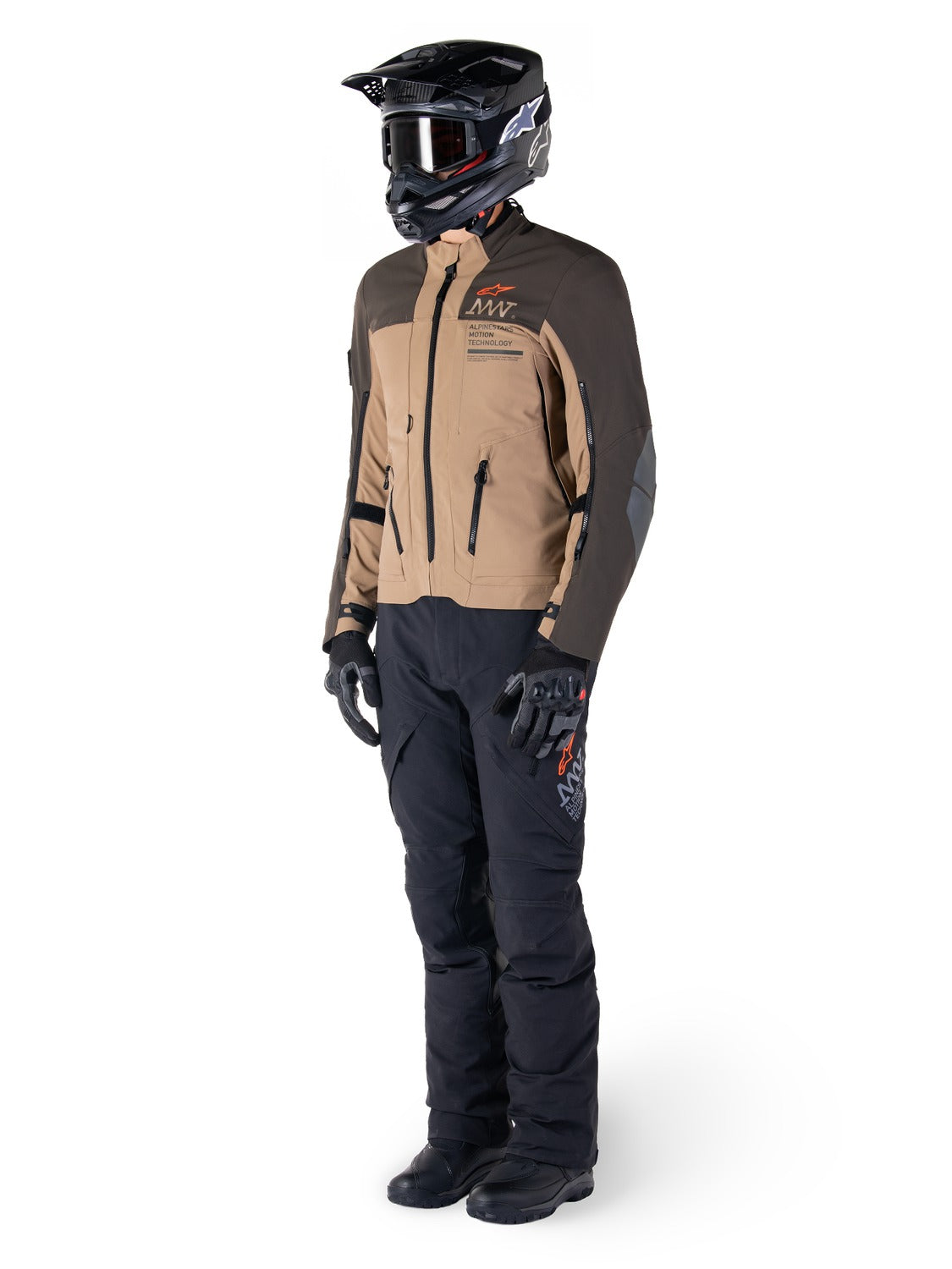 Bunda Alpinestars AMT-8 Stretch Drystar XF tmavě hnědá/tmavá khaki