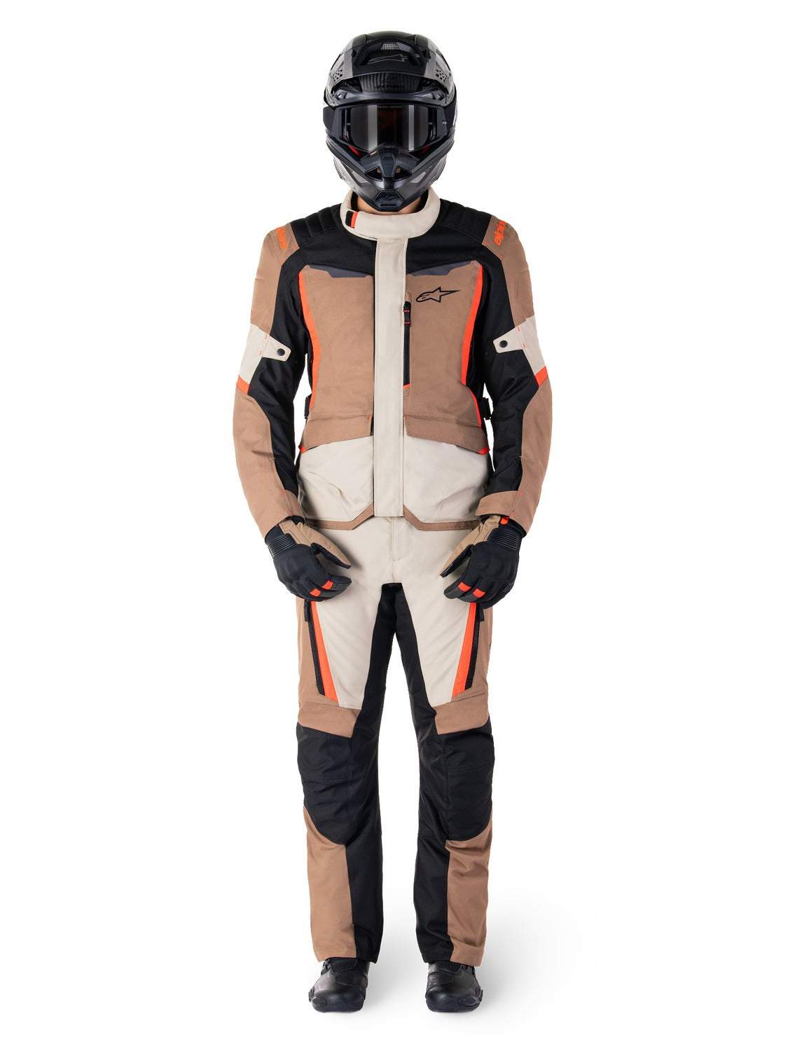 Bunda Alpinestars ST-1 Waterproof tmavá khaki/písková/černá/červená fluo