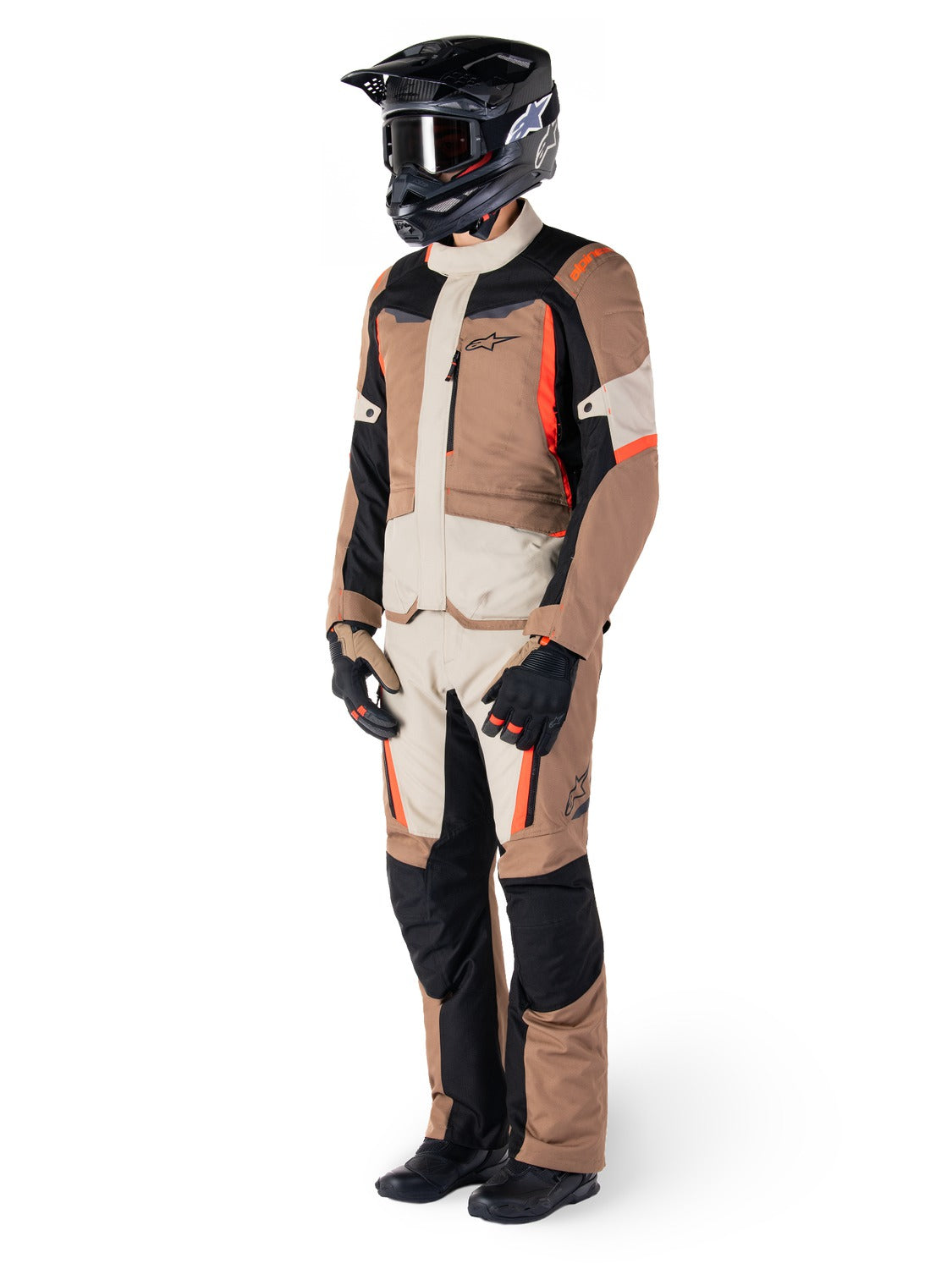 Bunda Alpinestars ST-1 Waterproof tmavá khaki/písková/černá/červená fluo