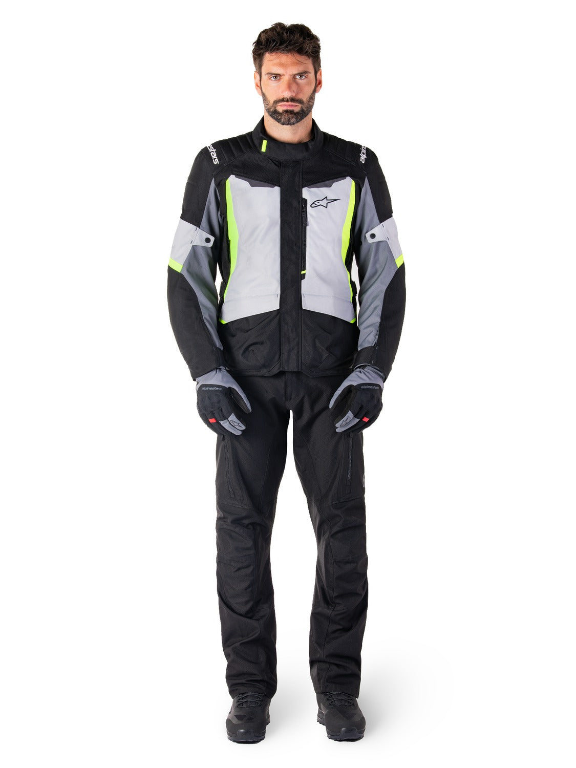 Bunda Alpinestars ST-1 Waterproof světle šedá/černá/žlutá fluo