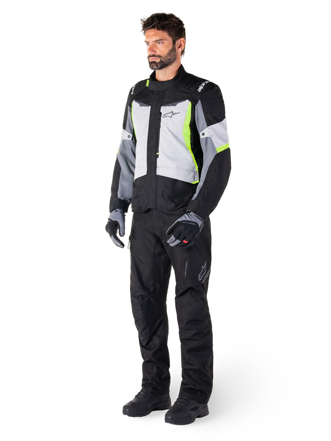 Bunda Alpinestars ST-1 Waterproof světle šedá/černá/žlutá fluo