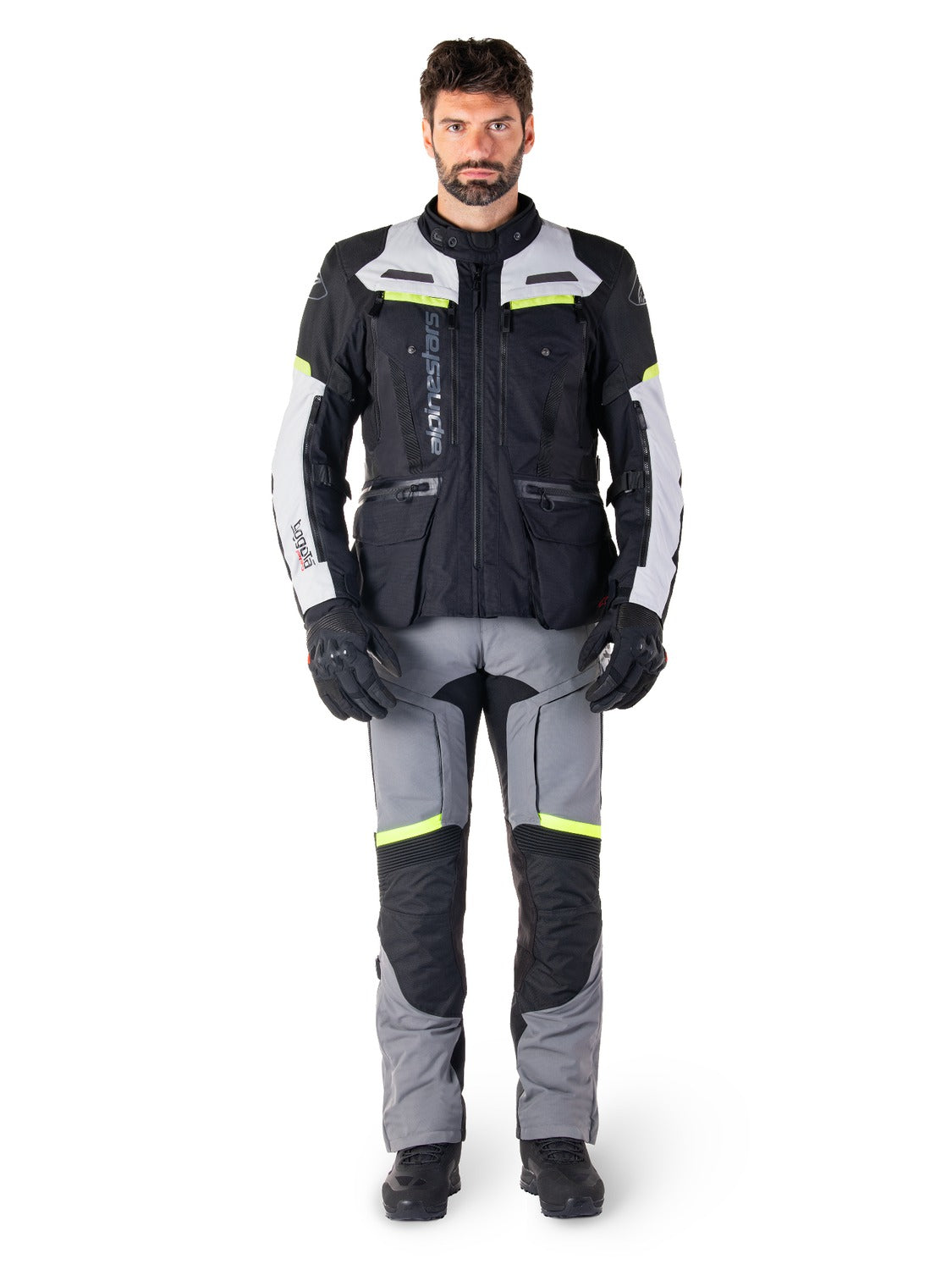Bunda Alpinestars Bogota PRO Drystar černá/šedá/žlutá fluo