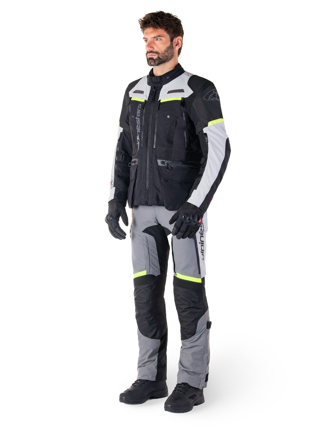 Bunda Alpinestars Bogota PRO Drystar černá/šedá/žlutá fluo