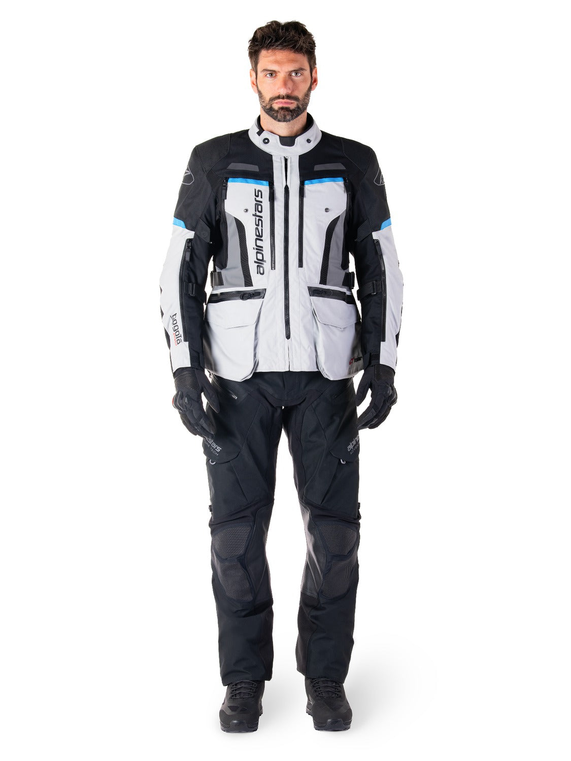 Bunda Alpinestars Bogota PRO Drystar šedá/černá/modrá