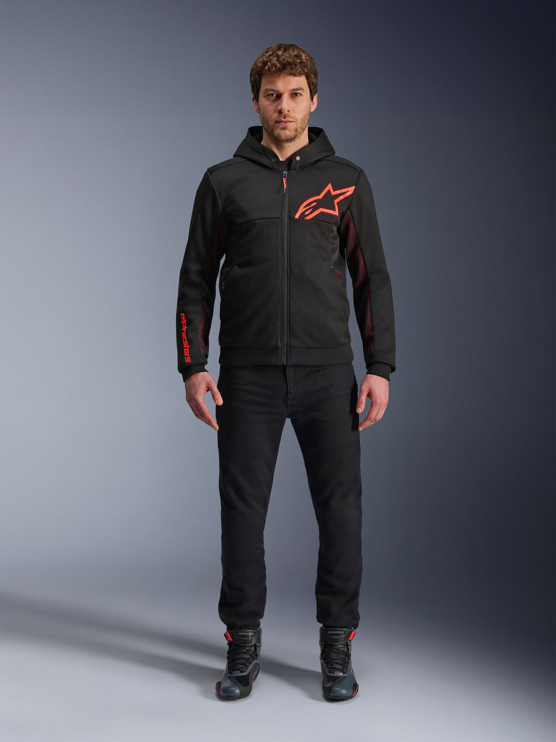 Bunda Alpinestars Chrome AIR Sport černá/červená fluo