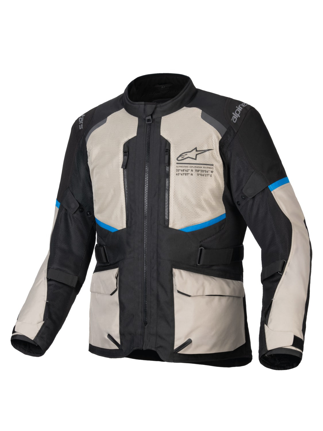 Bunda Alpinestars Andes AIR Drystar černá/šedo zelená/modrá