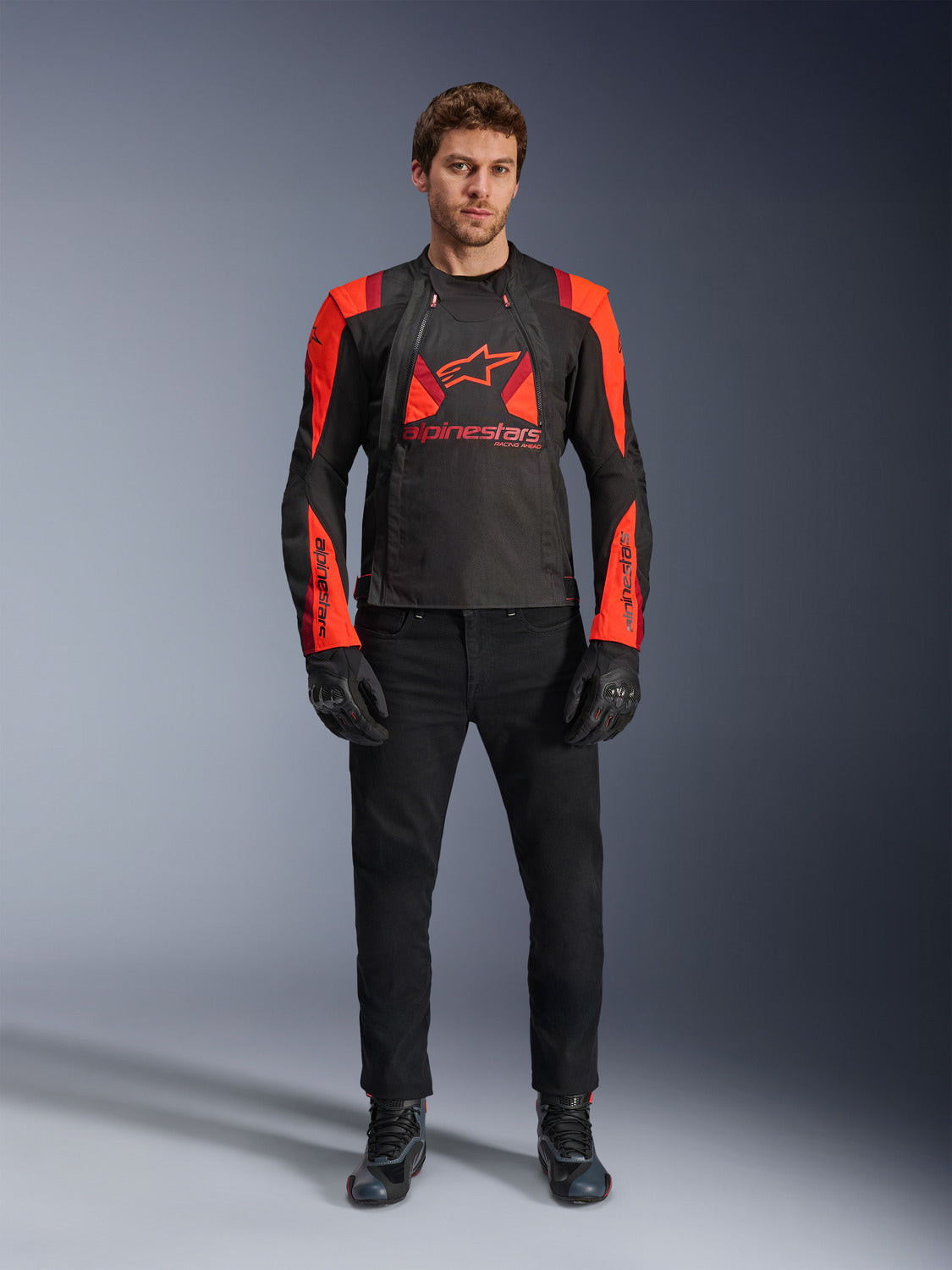 Bunda Alpinestars T-STUNT AIR černá/červená fluo/červená