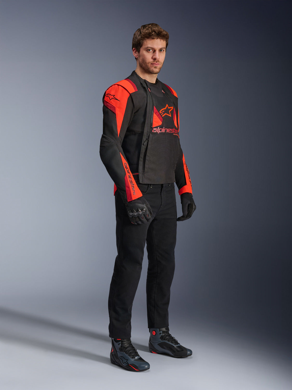 Bunda Alpinestars T-STUNT AIR černá/červená fluo/červená