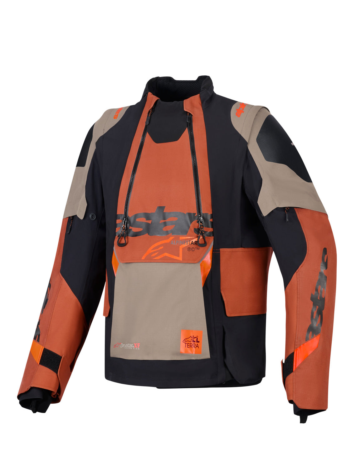 Bunda Alpinestars Harok PRO Drystar XF světle hnědá/tmavě oranžová/černá