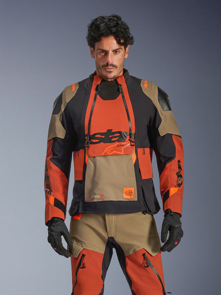 Bunda Alpinestars Harok PRO Drystar XF světle hnědá/tmavě oranžová/černá