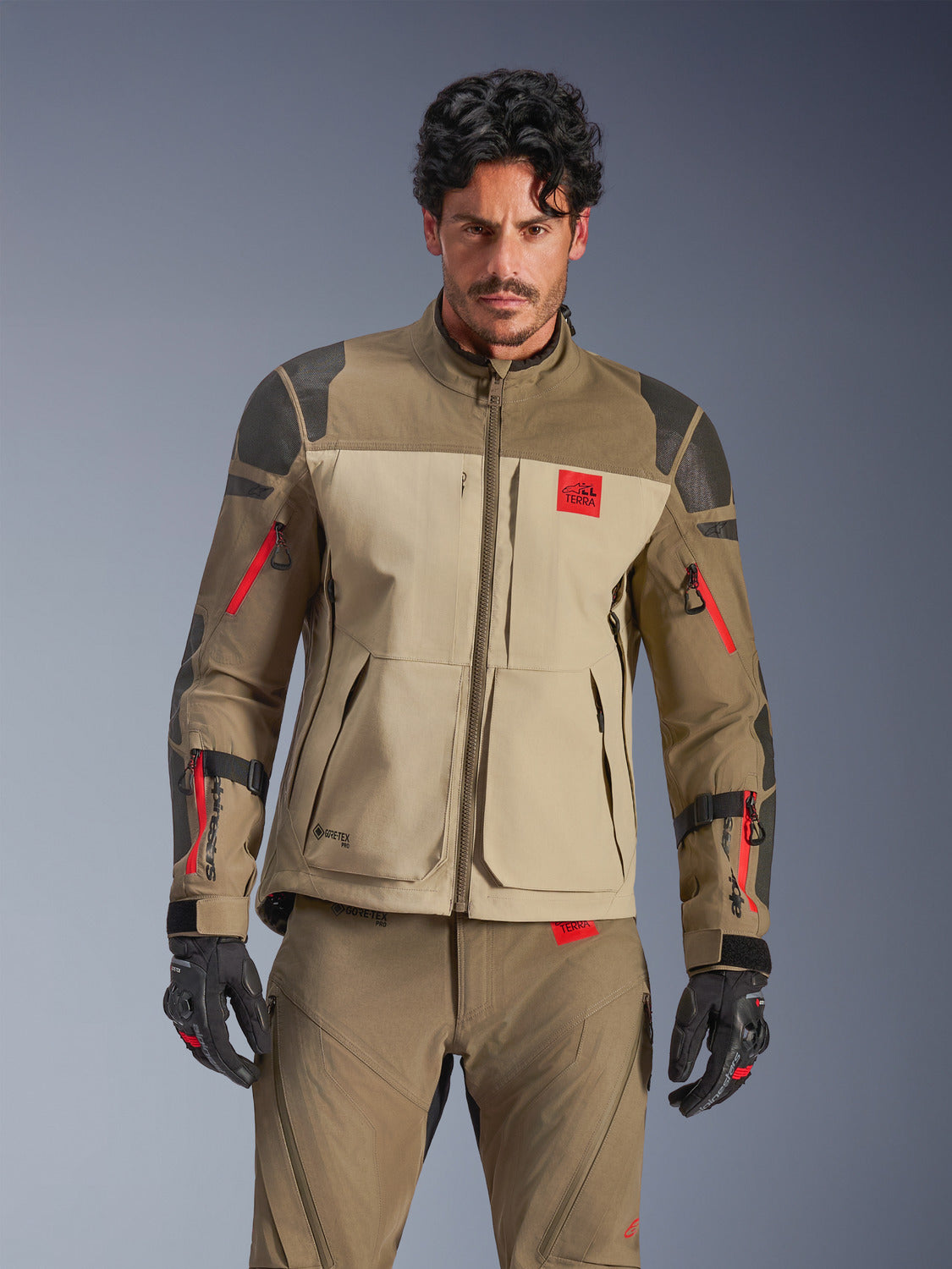 Bunda Alpinestars Nazca 3L GORE-TEX PRO světle hnědá/písková/oranžová/černá