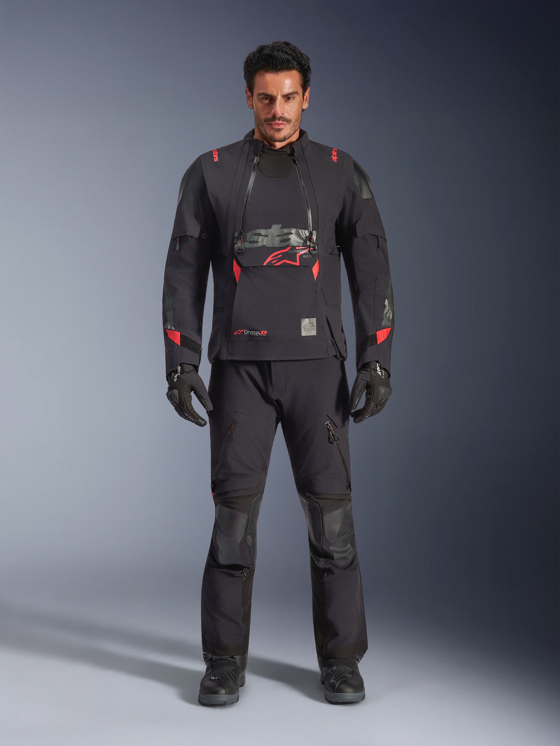 Bunda Alpinestars Harok PRO Drystar XF černé/tmavě šedé/červené