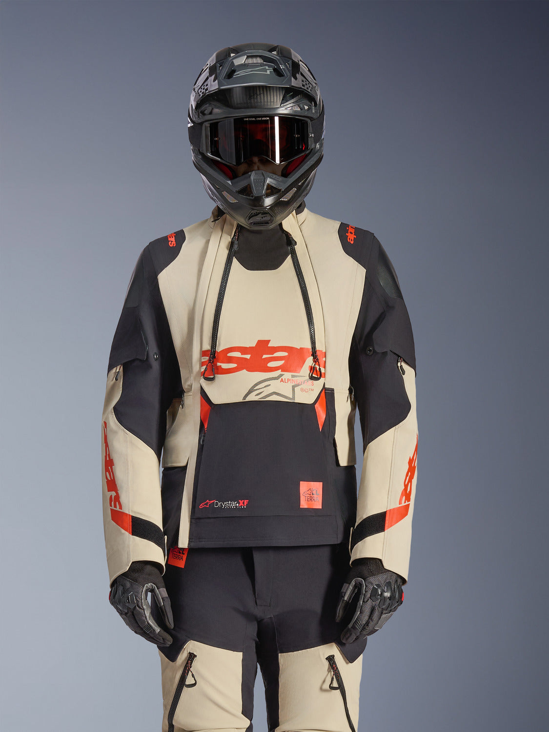 Bunda Alpinestars Harok PRO Drystar XF krémová/černá/červená