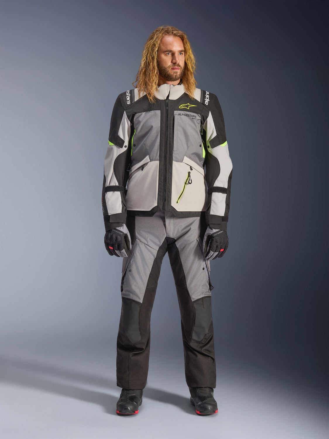 Bunda Alpinestars Andes V4 Drystar tmavě šedá/světle šedá/černá/žlutá fluo