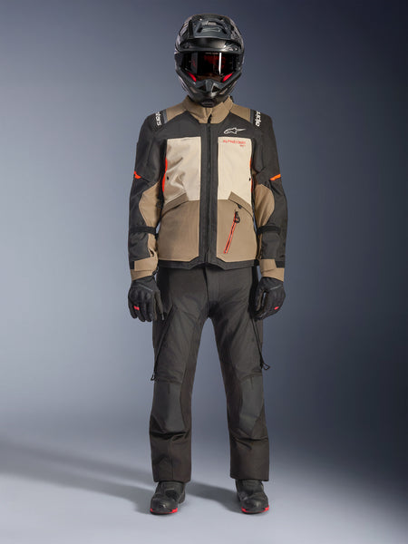 Bunda Alpinestars Andes V4 Drystar krémová/světle hnědá/černá/oranžová fluo