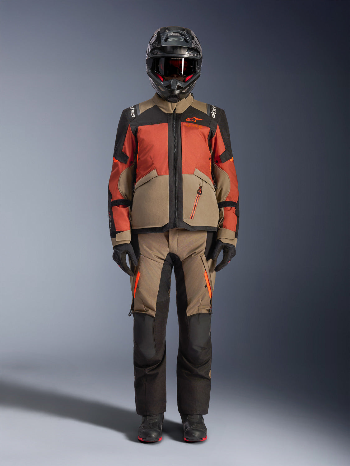 Bunda Alpinestars Andes V4 Drystar světle hnědá/tmavě oranžová/černá
