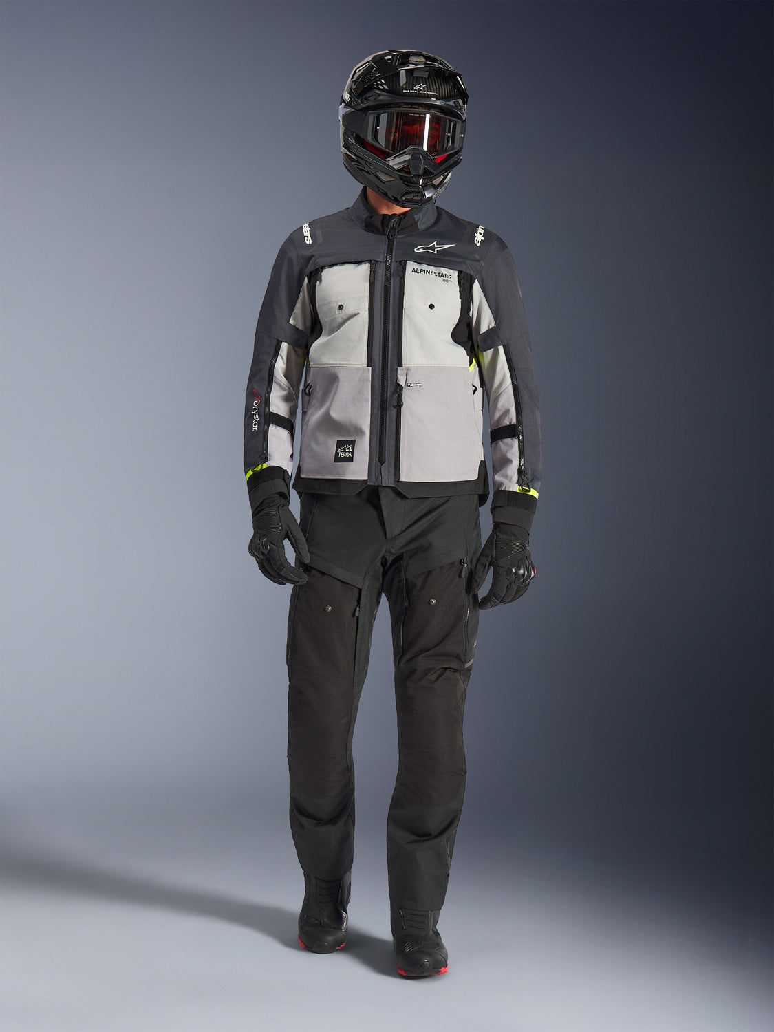 Bunda Alpinestars Cusco Drystar světle šedá/světle modrá/tmavě modrá