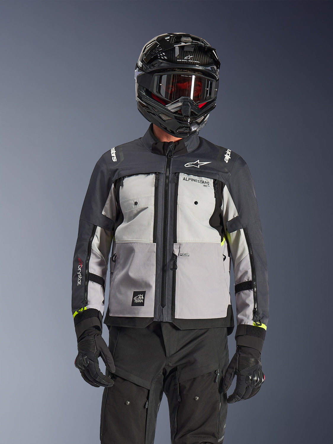 Bunda Alpinestars Cusco Drystar světle šedá/světle modrá/tmavě modrá
