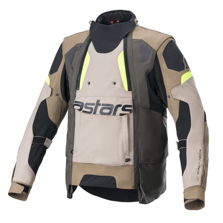 Bunda Alpinestars Harok Drystar khaki/béžová/žlutá fluo