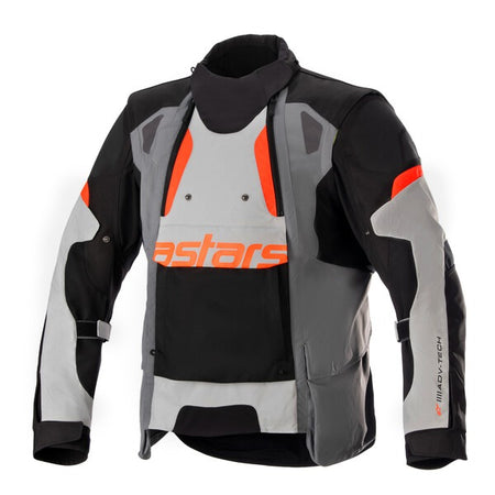 Bunda Alpinestars Harok Drystar světle šedá/tmavě šedá/černá/červená fluo