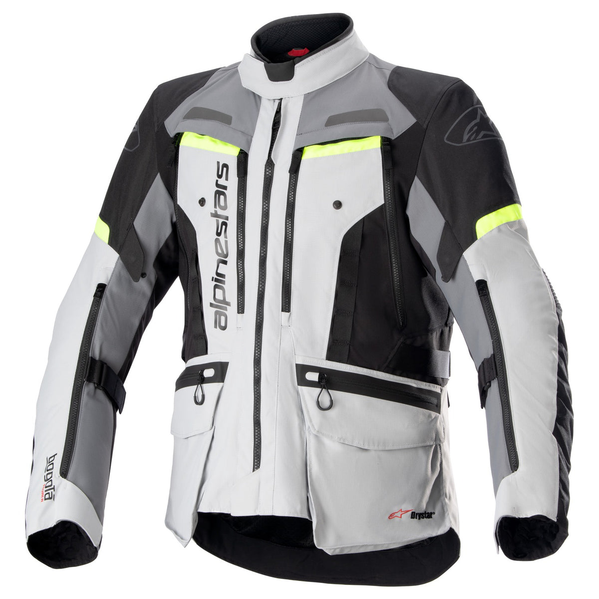 Bunda Alpinestars Bogota PRO Drystar šedá/tmavě šedá/černá/žlutá fluo