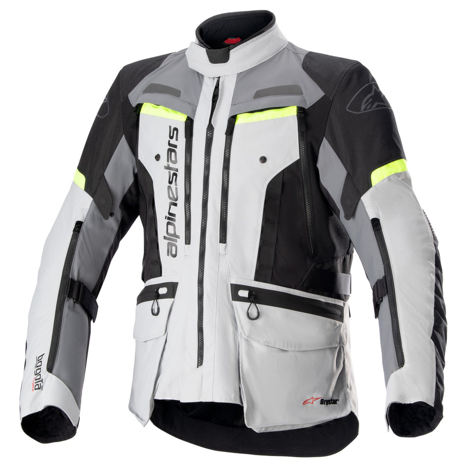 Bunda Alpinestars Bogota PRO Drystar šedá/tmavě šedá/černá/žlutá fluo