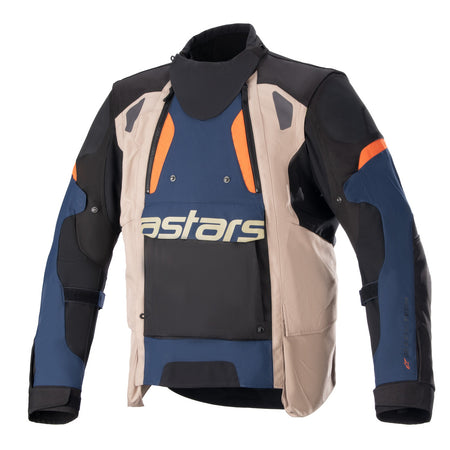 Bunda Alpinestars Harok Drystar tmavě modrá/khaki/oranžová/černá