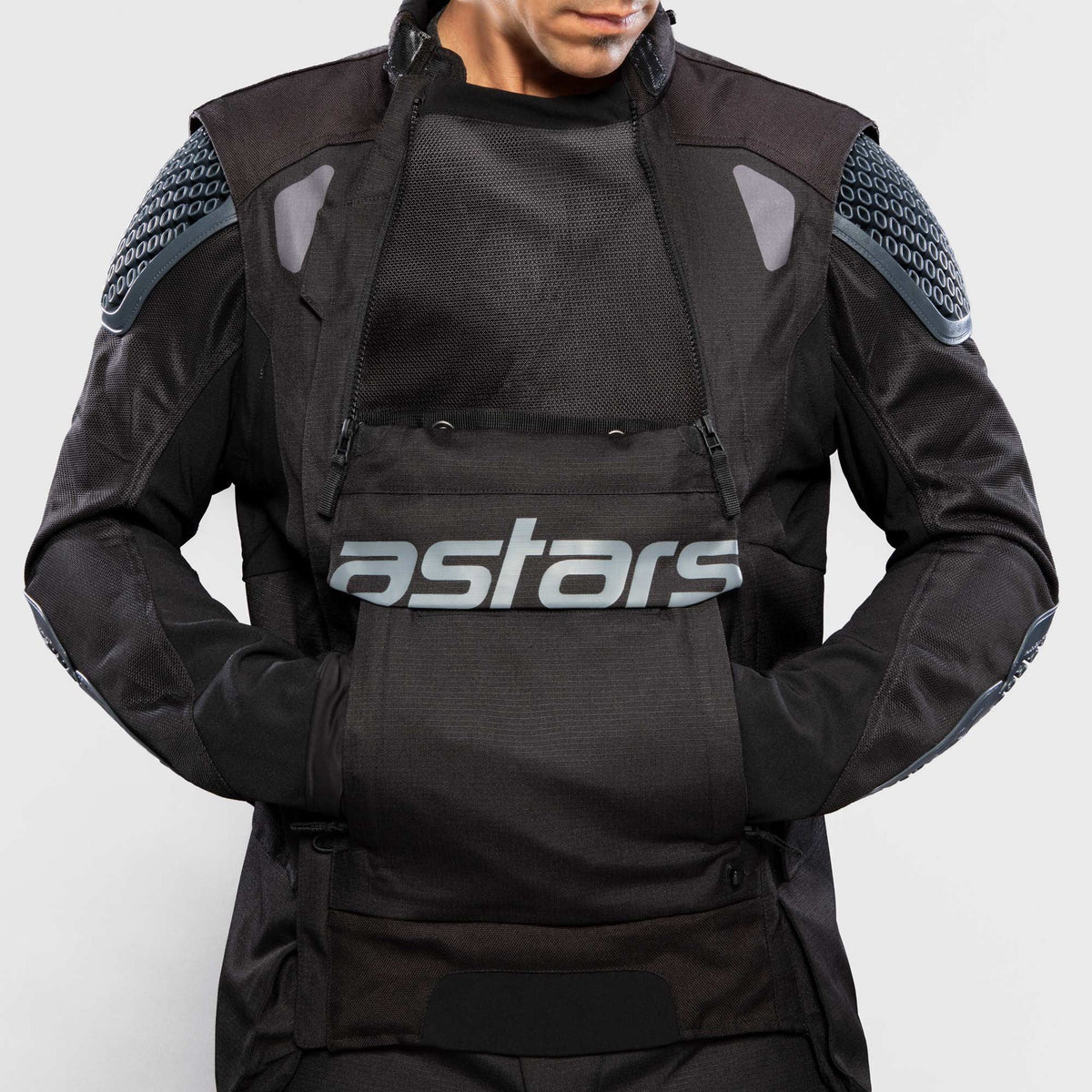 Bunda Alpinestars Harok Drystar tmavě modrá/khaki/oranžová/černá
