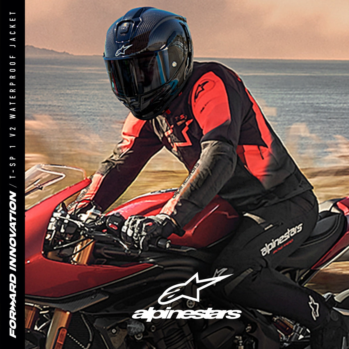 Bunda Alpinestars T-SP 1 2 Waterproof černá/červená fluo