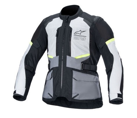 Bunda Alpinestars Andes AIR Drystar světle šedá/tmavě šedá/černá/žlutá fluo